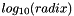 $log_{10}(radix)$