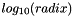 $log_{10}(radix)$